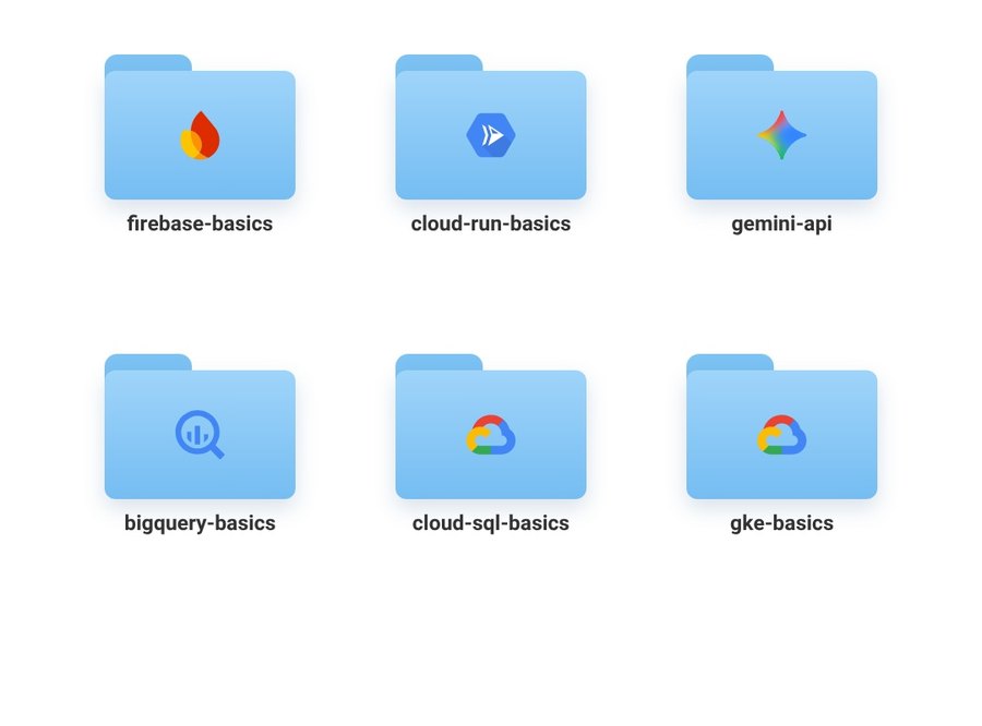סקילים של גוגל: firebase-basics, cloud-run-basics, gemini-api, bigquery-basics